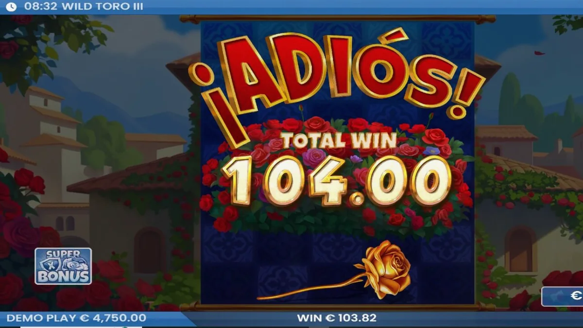 Wild Toro 3 slot com tema de touro e matador em uma vila espanhola